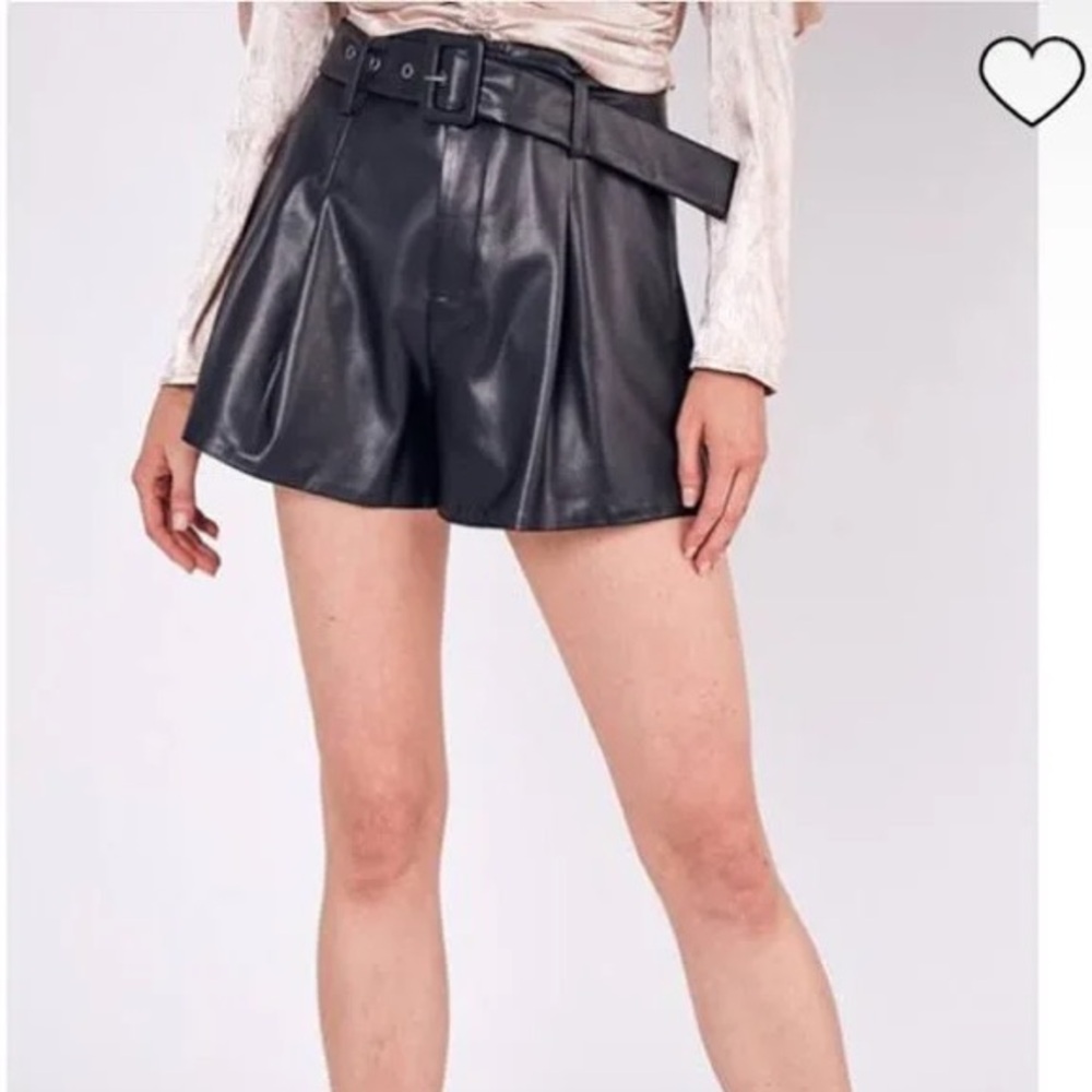 DO+BE Faux Leather Black Shorts